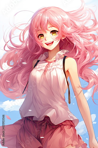 anime girl with long hair