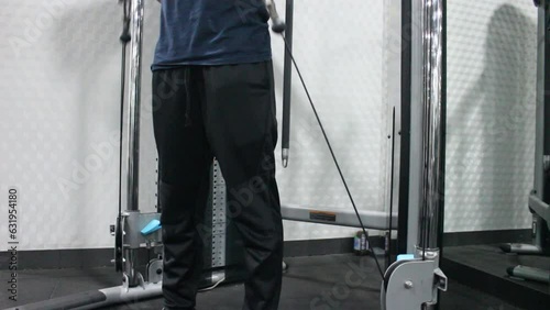 a man is doing gym activities