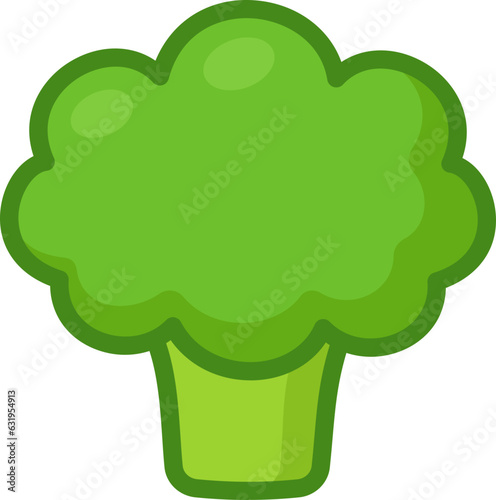 Cartoon hand drawn broccoli icon