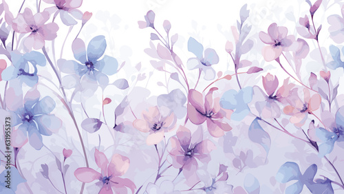Flowers seamless pattern background watercolor 