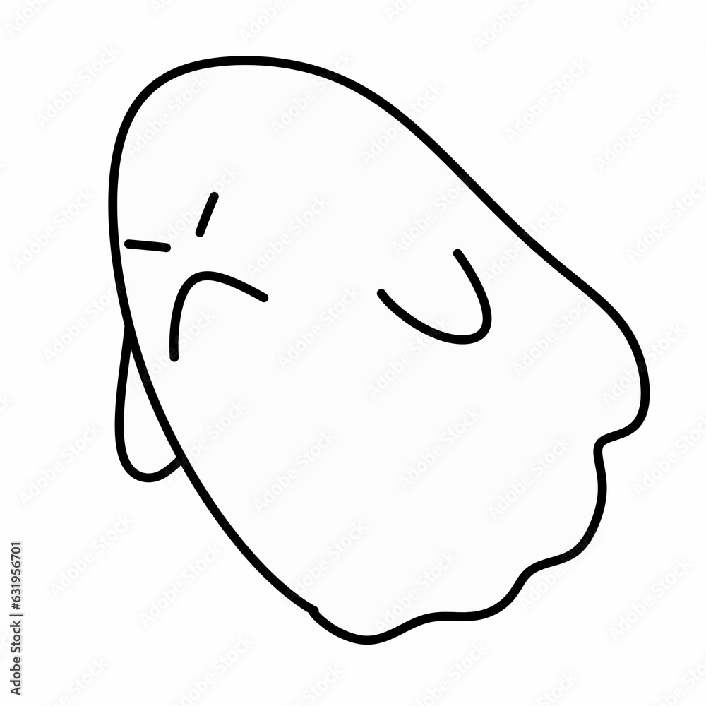 Simple mini cartoon ghost, illustration