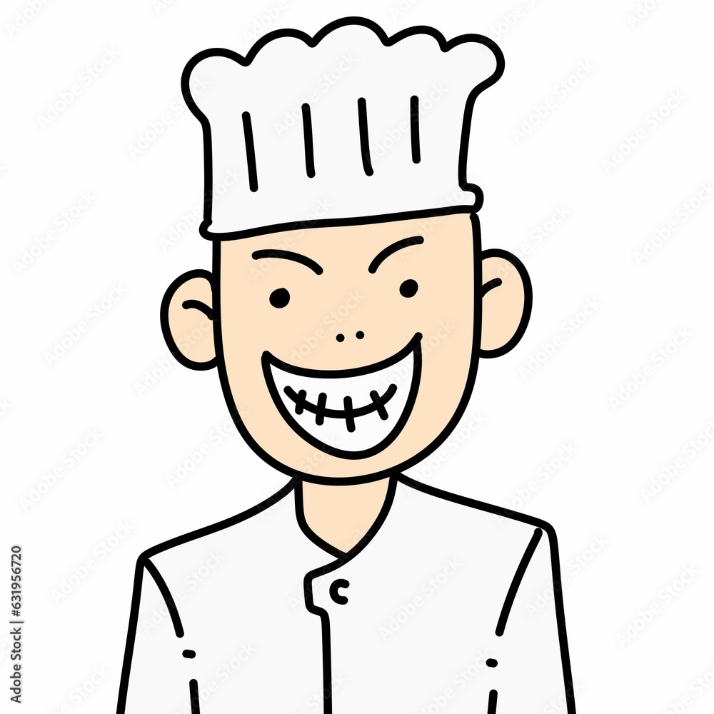 happy smiling chef cartoon on white background happy smiling chef cartoon on white background