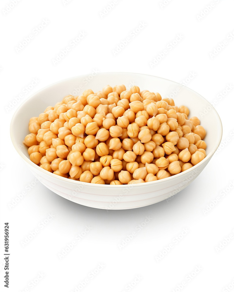 Сhickpeas on white background, side view. AI Generative Сhickpeas on white background, side view. AI Generative