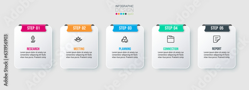 Infographic template business concept with step.