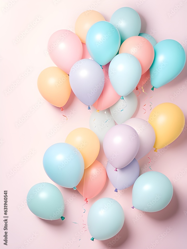 pink and blue pastel color balloons