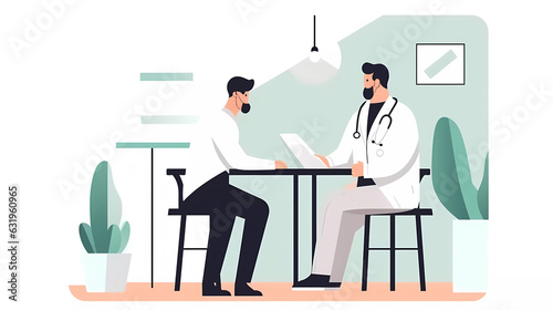  Professional doctor read report to the patient, Disease diagnosis.Health check up.