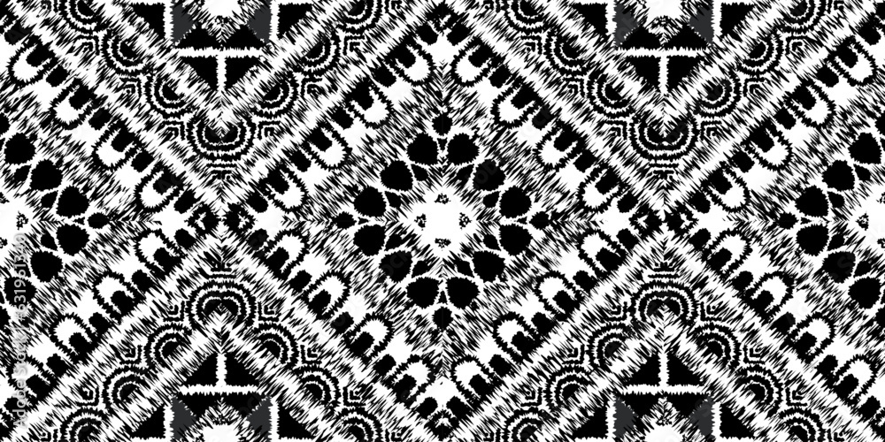Seamless Kasuri pattern in triba,Gyp sy.Figure tribal embroidery.Indian,l.Aztec style abstract vector illustration.Ethnic stripe seamless pattern.textured ornament illustration,clothing and other. Seamless Kasuri pattern in triba,Gyp sy.Figure tribal embroidery.Indian,l.Aztec style abstract vector illustration.Ethnic stripe seamless pattern.textured ornament illustration,clothing and other.