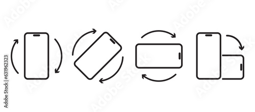 Rotate smartphone icon. Device rotation symbol. Rotate Mobile phone. Turn your device. Rotate smartphone, icon set vector illustration for web site or mobile app. vector modern flat design isolated.