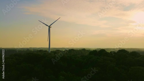 wind turbine at sunset