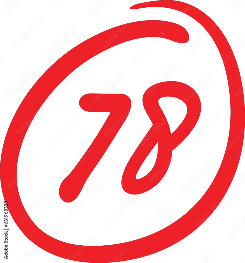 78 points test score, seventy eight points grade results, vector illustration 78 points test score, seventy eight points grade results, vector illustration