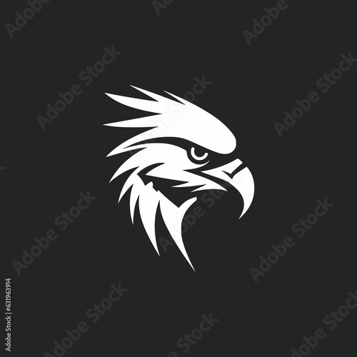simple eagle wild animal black white logo vector illustration template design
