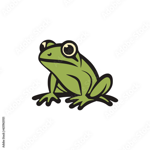 simple green frog wild animal logo vector illustration template design