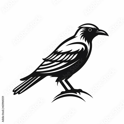 Crow Symbol Black and White