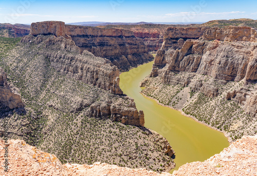 Yellowtail Canyon is located in Bighorn Canyon National Recreation Area in Montana near the Northeast Wyoming border. Image is taken from Devil Outlook looking at Bighorn River below.. photo