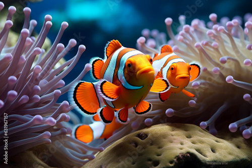 Vászonkép fish in anemone