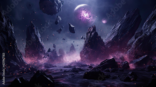 Illustration of a planet surface.