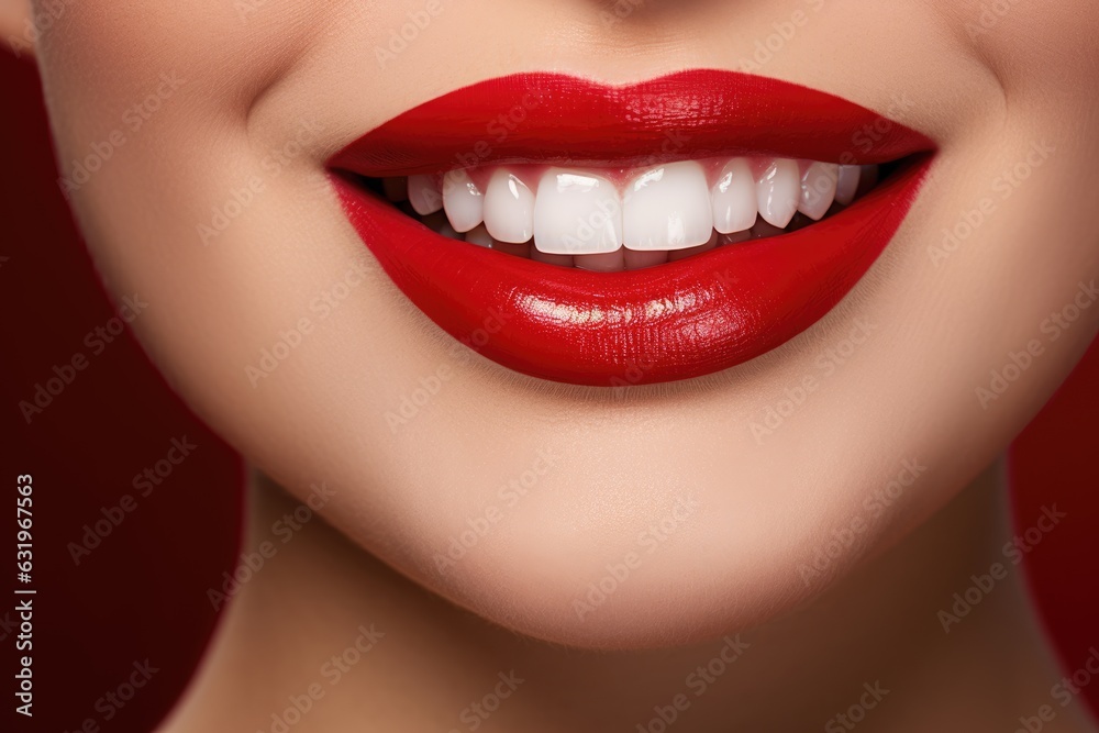 Perfect smile after bleaching. Dental care and whitening teeth. Stomatology and beauty care. Woman smiling with great teeth. Cheerful female smile with fresh clear skin Perfect smile after bleaching. Dental care and whitening teeth. Stomatology and beauty care. Woman smiling with great teeth. Cheerful female smile with fresh clear skin