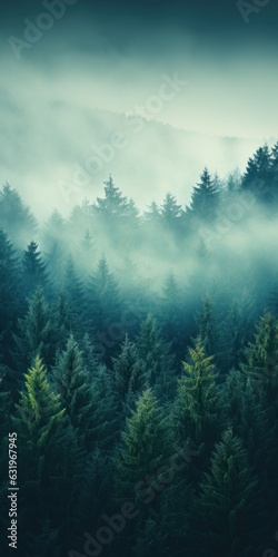 illustration of coniferous forest  generative AI
