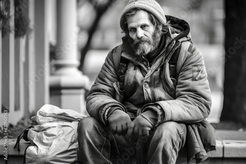 Homeless person on city streets