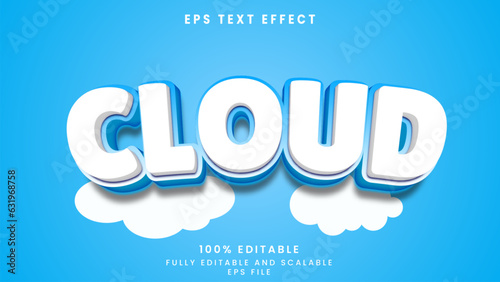 Cloud editable text effect	