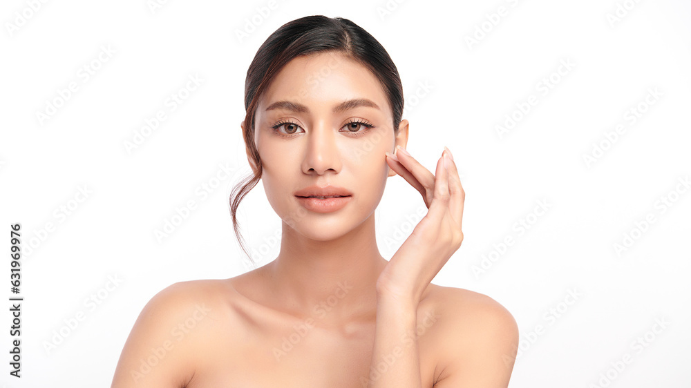 Beautiful young asian woman with clean fresh skin on white background, Face care, Facial treatment, Cosmetology, beauty and spa, Asian women portrait. Beautiful young asian woman with clean fresh skin on white background, Face care, Facial treatment, Cosmetology, beauty and spa, Asian women portrait.