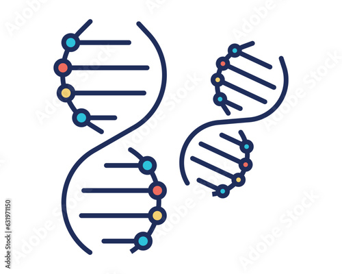 dna molecule icon over white background, flat style, vector illustration