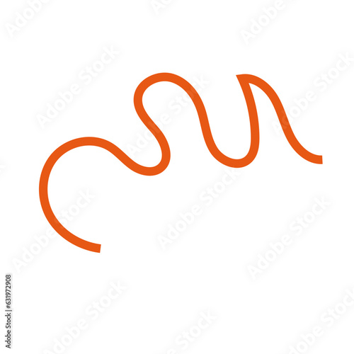Orange Abstract Squiggle Lines
