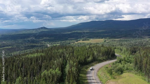 Vast Wilderness Alongside Yellowhead Highway 16 Near Smithers, BC Captured from Above photo