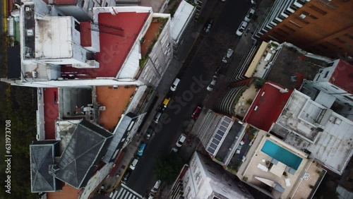Flying over the street towards the highway, Buenos Aires, diagonal road