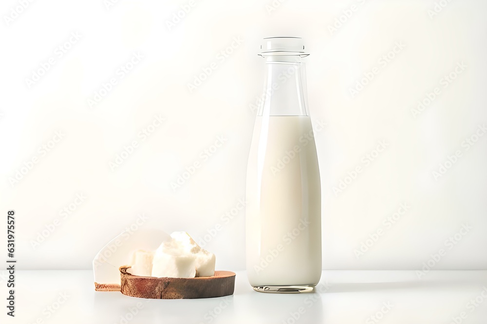 bottle of milk and glass Generative AI bottle of milk and glass Generative AI