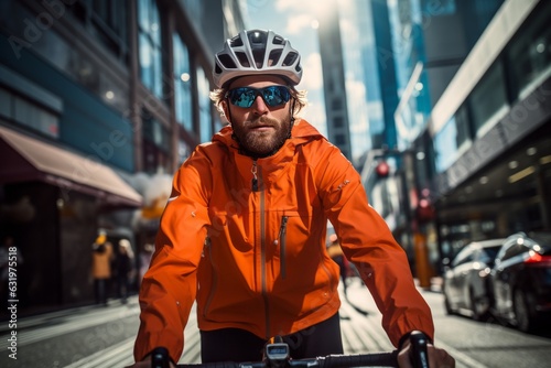 Cyclist Wearing Stylish Biking Gear, Generative AI
