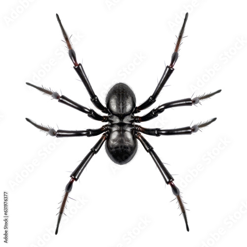 Fototapete black spider isolated on transparent background cutout