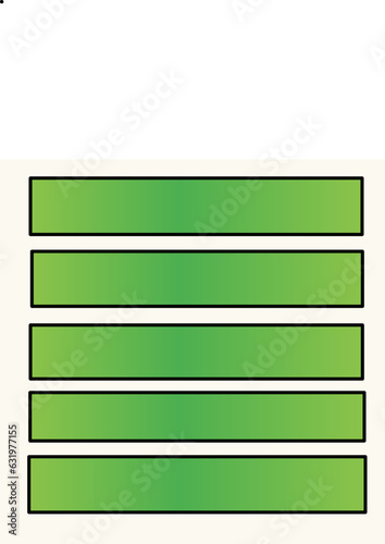 This image depicts a series of rectangular blocks in a vector format, each with a gradient color scheme, arranged vertically in descending order against a white background.
