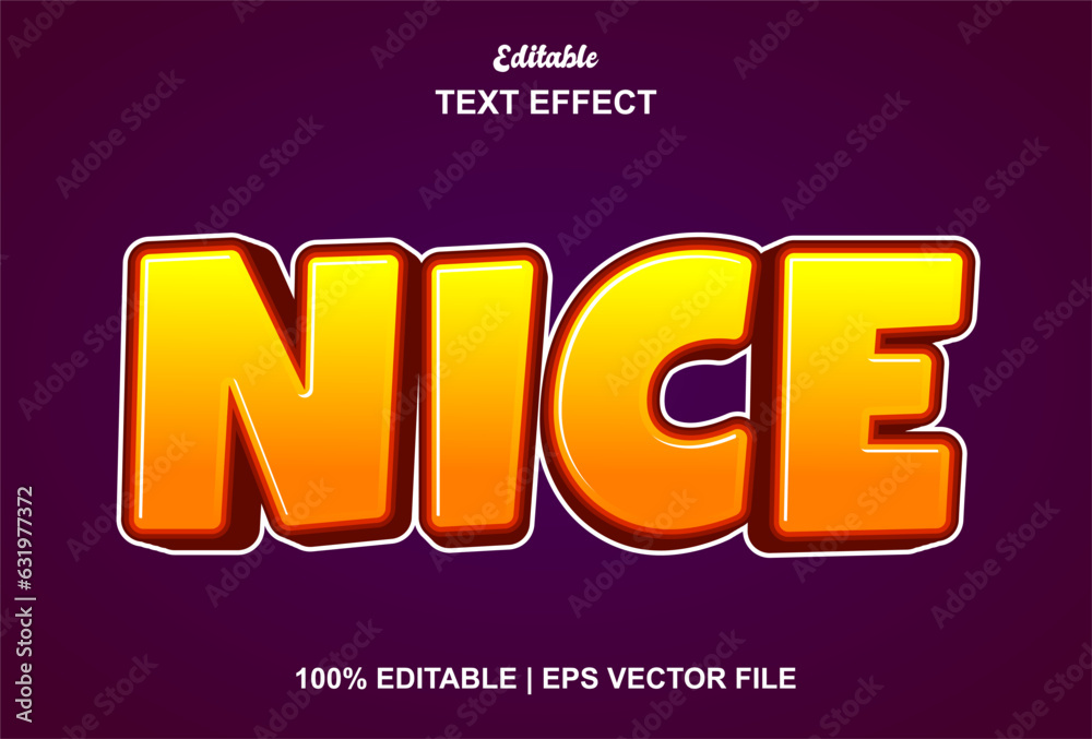 Fototapeta premium nice text effect with orange graphic style and editable.