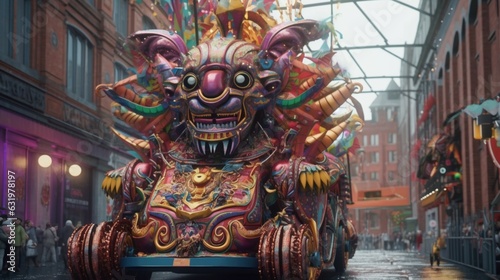 A carnival sculpture decorating the city.Generative AI