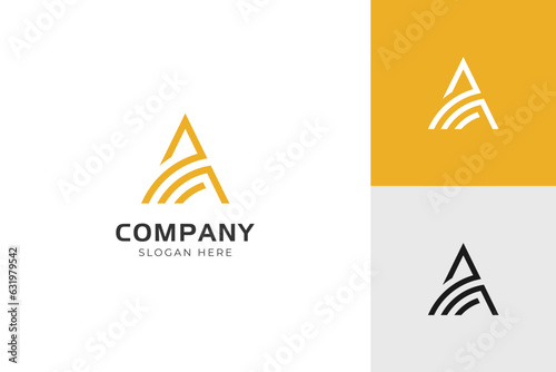 Letter A for agriculture logo icon design line style for farm, bakery, identity symbol