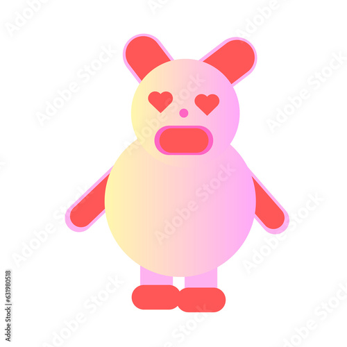 A cartoon bear illustration that uses simple shapes to overlap.