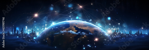 Digital Cyberspace: Global Network Connection, Virtual Technology, and Futuristic Internet Communication