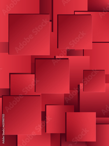 Abstract geometric red square background.Luxurious deep red.Perfect premium backdrop for posters,covers,invite,advertising,marketing,corporate,design,card,flyer, web,template in modern aesthetic style