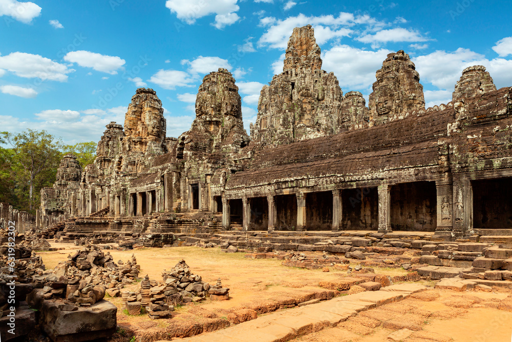 Ancient Khmer architecture. Angkor Wat complex, Siem Reap, Cambodia travel destinations