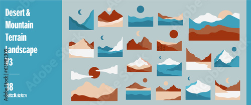 Desert & Mountain Terrain Landscape Illustration 3