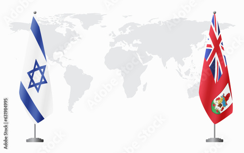 Israel and Bermuda flags for official meeting