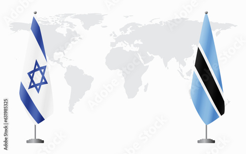 Israel and Botswana flags for official meeting