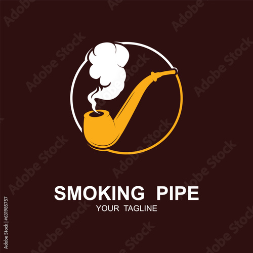Pipe Smoking Logo icon vector illustration design