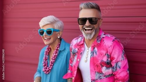 Active midlife couple on an...