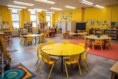 Primary school classroom, g...