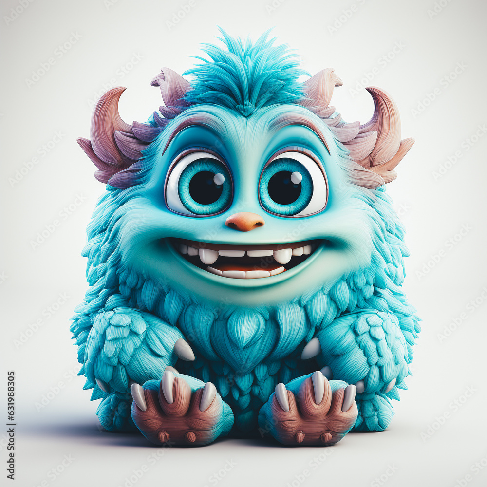 Cute semi-realistic 3d monster