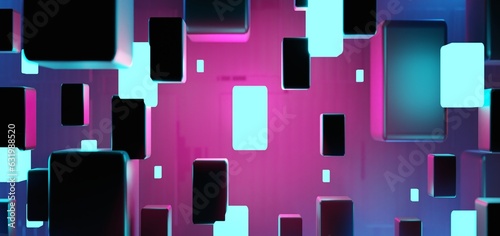 futuristic gaming esports background abstract wallpaper, cyberpunk style scifi game, stage concert scene in pedestal display room, led neon glow light, 3d illustration rendering