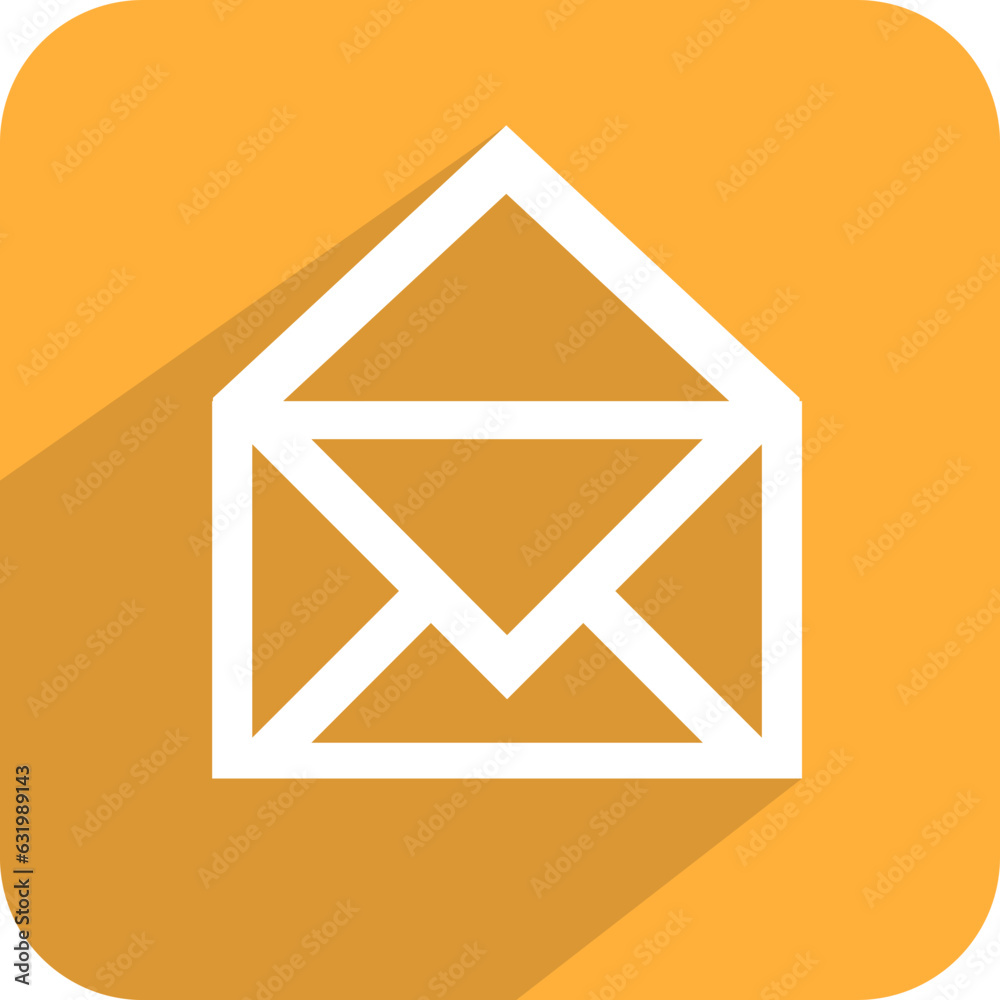 Vector mail icon on yellow button Vector mail icon on yellow button