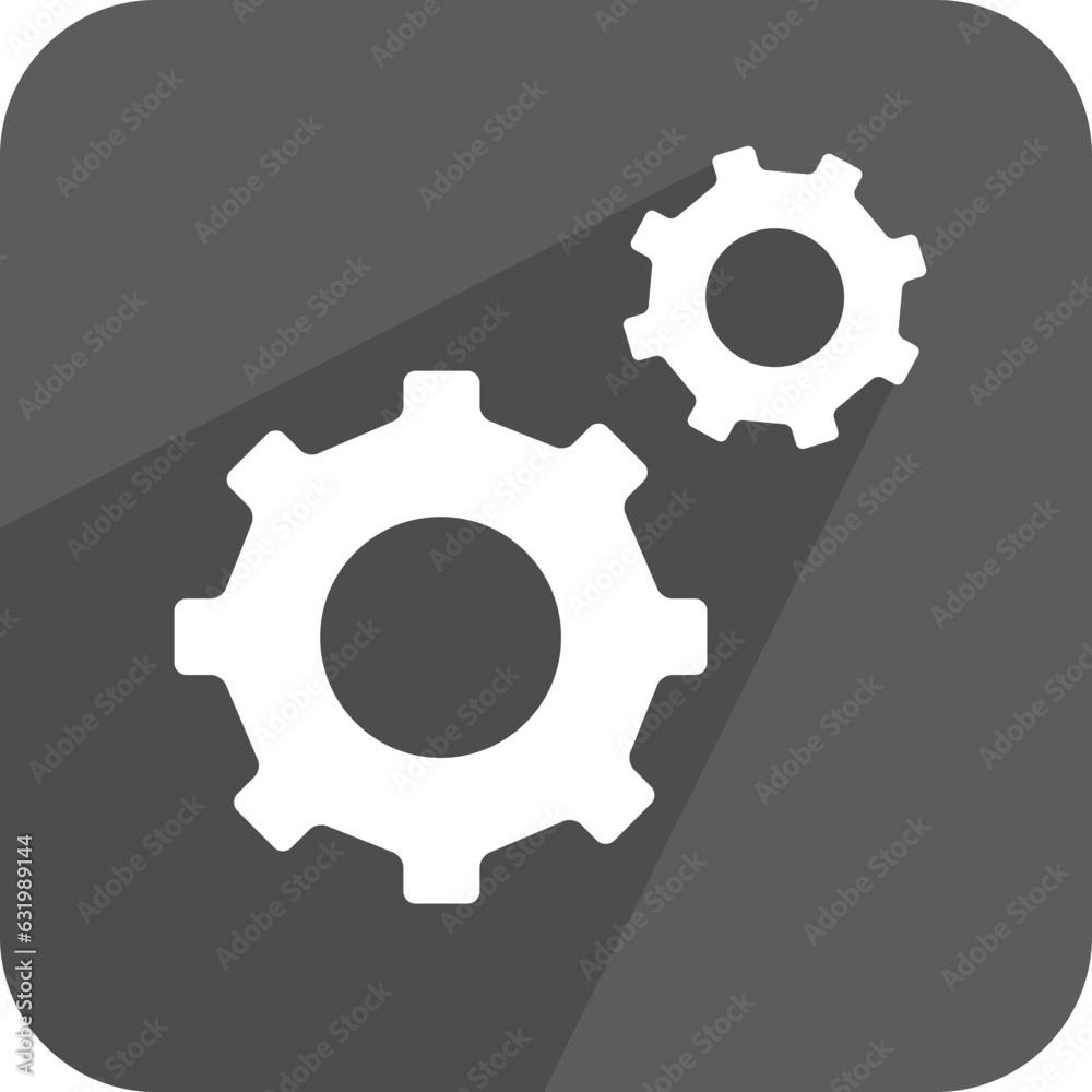 Vector gear icon on grey button Vector gear icon on grey button